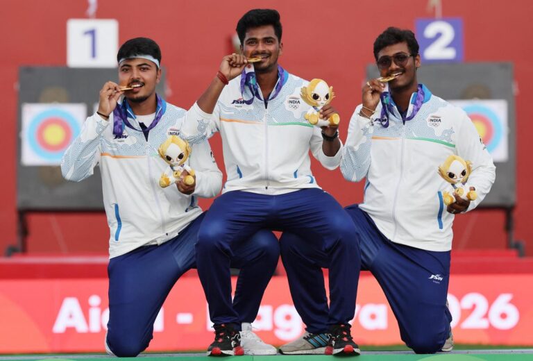 Read more about the article Asian Games 2026 LIVE Updates, Day 12: ਤੀਰਅੰਦਾਜ਼ੀ ‘ਚ ਭਾਰਤ ਦੀ ਗੋਲਡ ਹੈਟ੍ਰਿਕ, ਮੈਡਲਾਂ ਦੀ ਗਿਣਤੀ 60 ਤੱਕ ਪਹੁੰਚੀ
